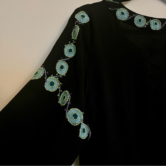 Double D Ranchwear Buffalo Grass Top Black Boho - Picture 8 of 10